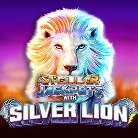 Official Jackpots logo: Stellar Jackpots with Silver Lion by Lightning Box Game at Casoola Casino